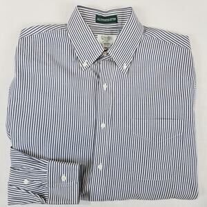 Gitman Bros Shirt Mens 16 34 Blue White Striped Button Down Made USA Cotton